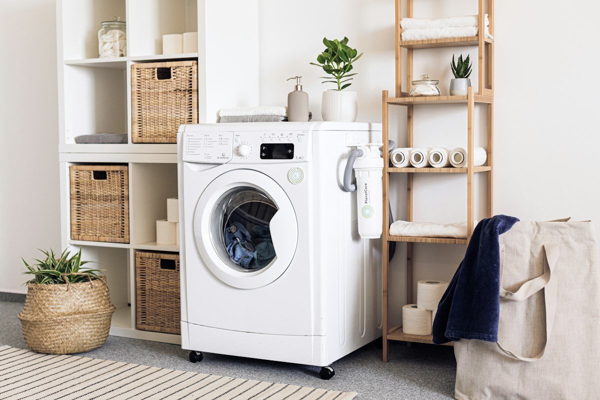 Appliance Repair Technician Servicing Washing Machine in Ventnor City NJ Home